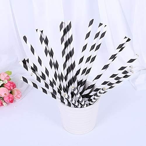 Colored striped and dot  paper straw
