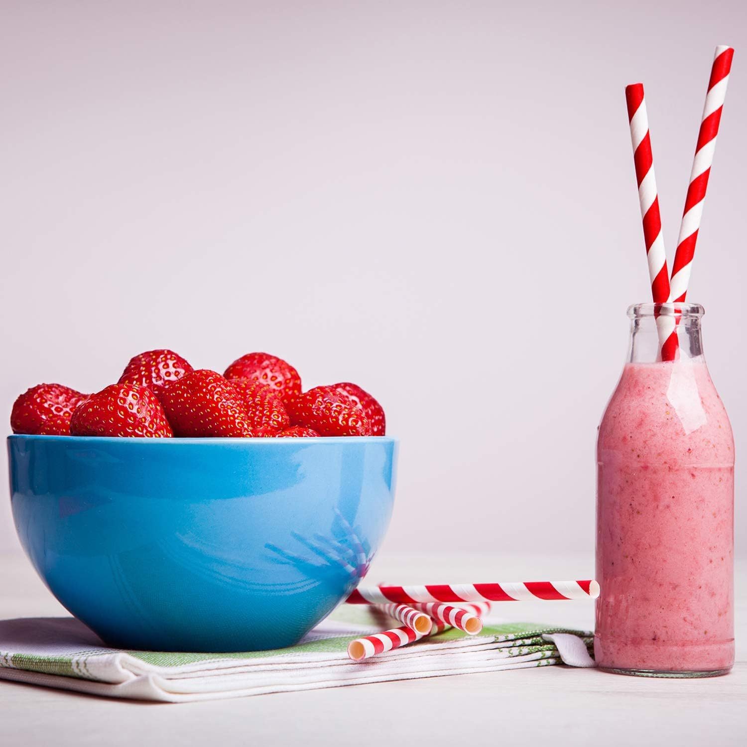 Colored dot and wave environmental paper straw