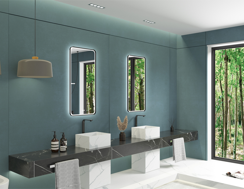 Mosmile Bevel Framed Backlit Bathroom LED Mirror BACKLIT-S013