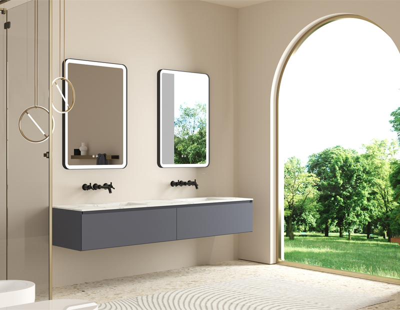 Mosmile High Framed Round Corner Bathroom LED Mirror CLARA-S002