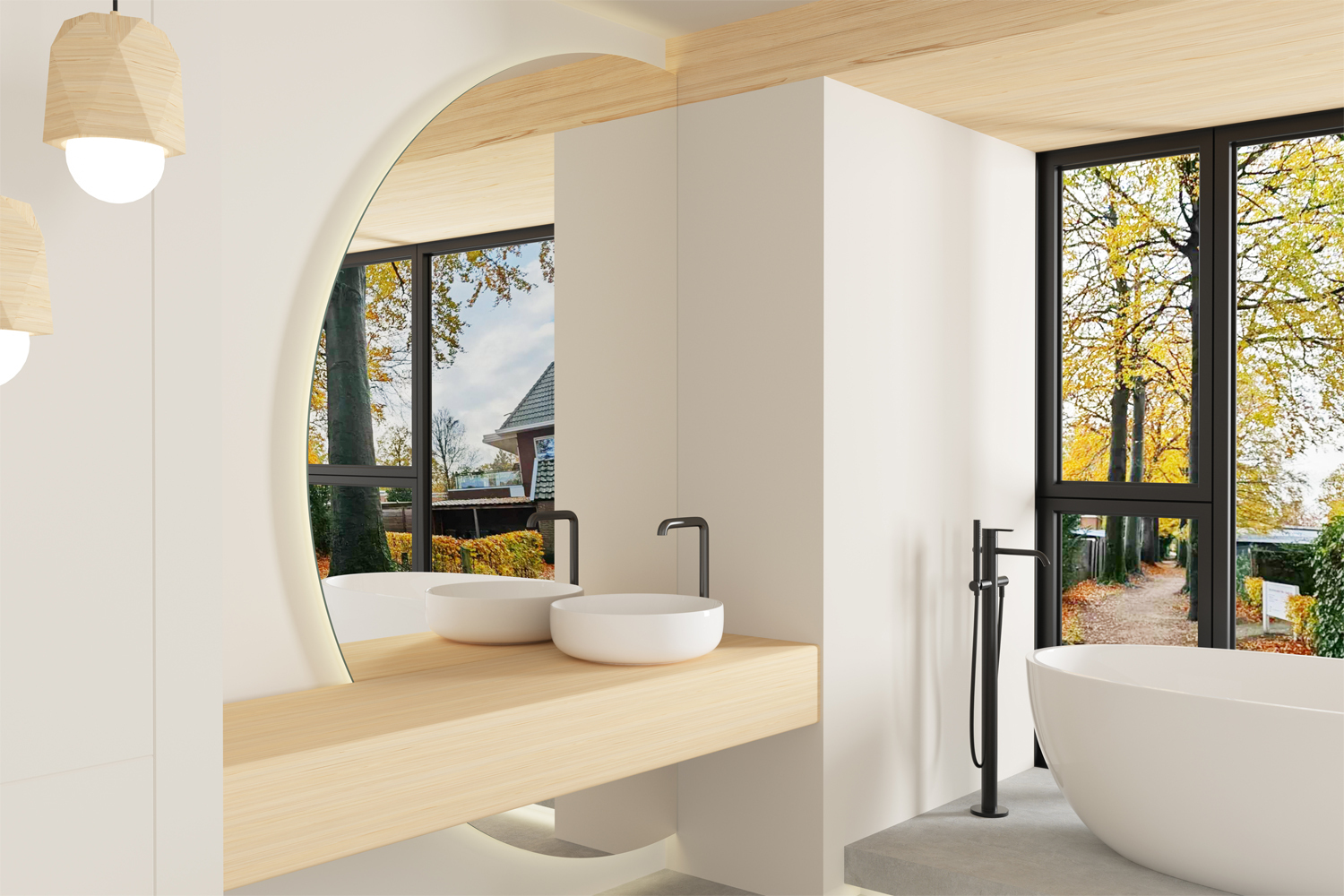 Mosmile Wall Illuminated Organic Bathroom LED Mirror HEXAGON-N007