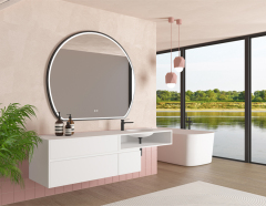 Mosmile Framed Organic Bathroom LED Illuminated Mirror HEXAGON-S025