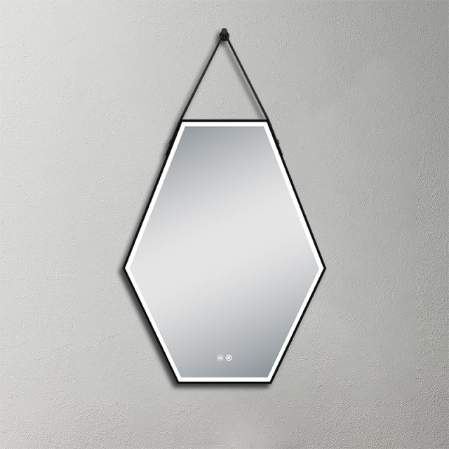 Mosmile Wall Framed Illuminated Smart Bathroom LED Mirror HEXAGON-S036