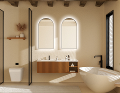 Mosmile High Framed Arch LED Illuminated Bathroom Mirror HEXAGON-S029