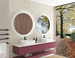 Mosmile Round Wall Hotel Acrylic Framed Bathroom LED Mirror LUCY-R006