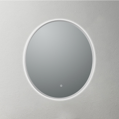 Mosmile Beveled Frame Round Bathroom Illuminated Mirror LUCY-R076