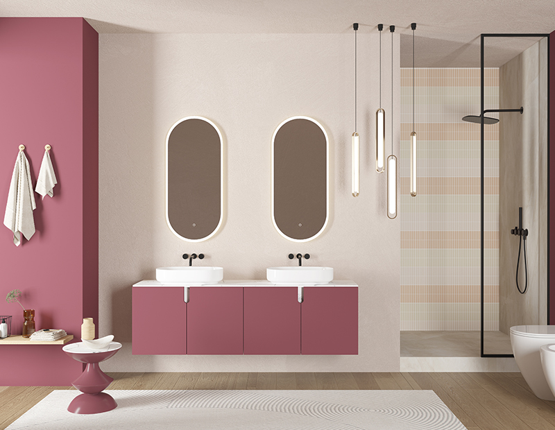 Mosmile Frameless LED Illuminated Irregular Bathroom Mirror HEXAGON-N030