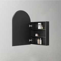 Mosmile Anti-fog Lighted Wooden Bathroom Arch Mirror Cabinet C103W1002