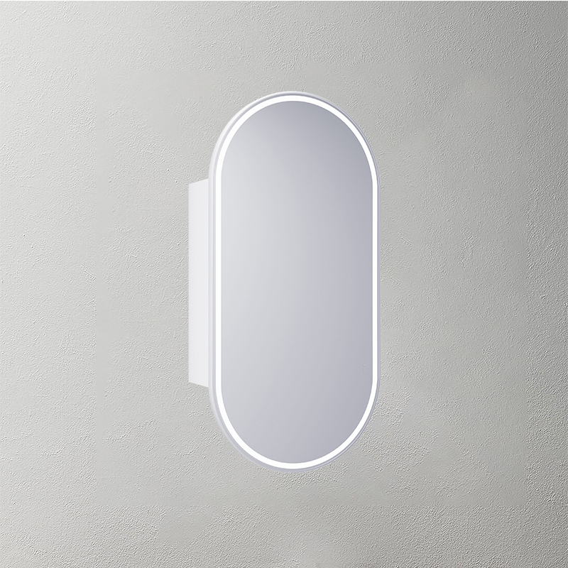 Mosmile Anti-fog Lighted Wooden Bathroom Pill Mirror Cabinet C104W1003