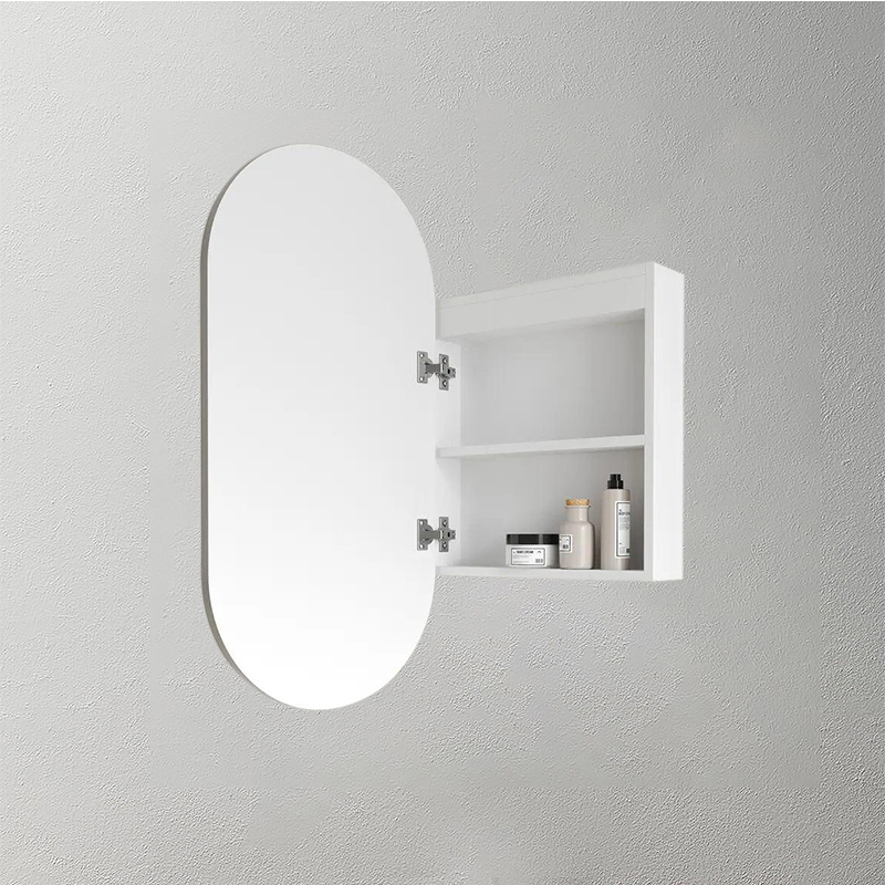 Mosmile Anti-fog Lighted Wooden Bathroom Pill Mirror Cabinet C104W1003