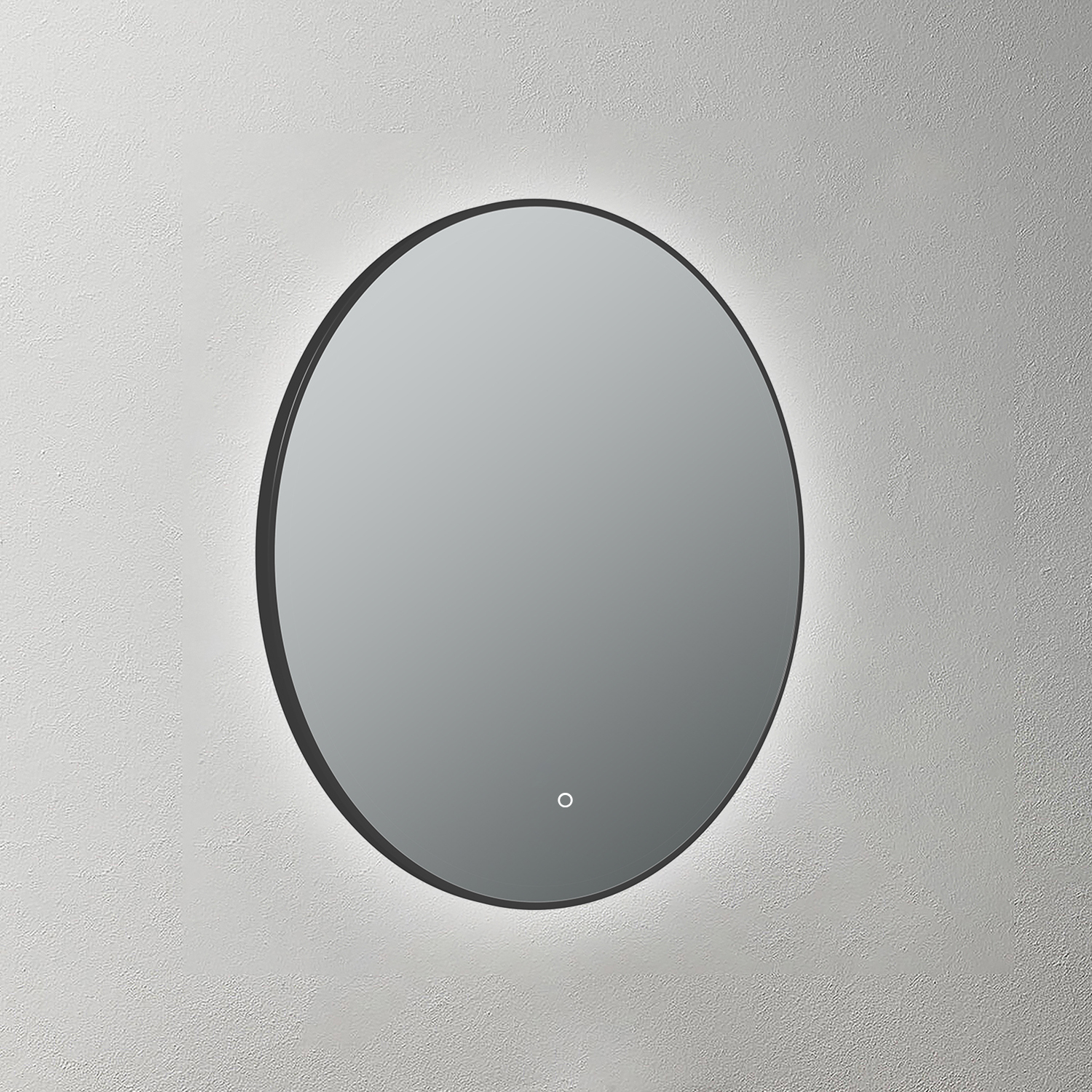 Mosmile 10mm Covered Frame Round Bathroom Illuminated Mirror LUCY-R079