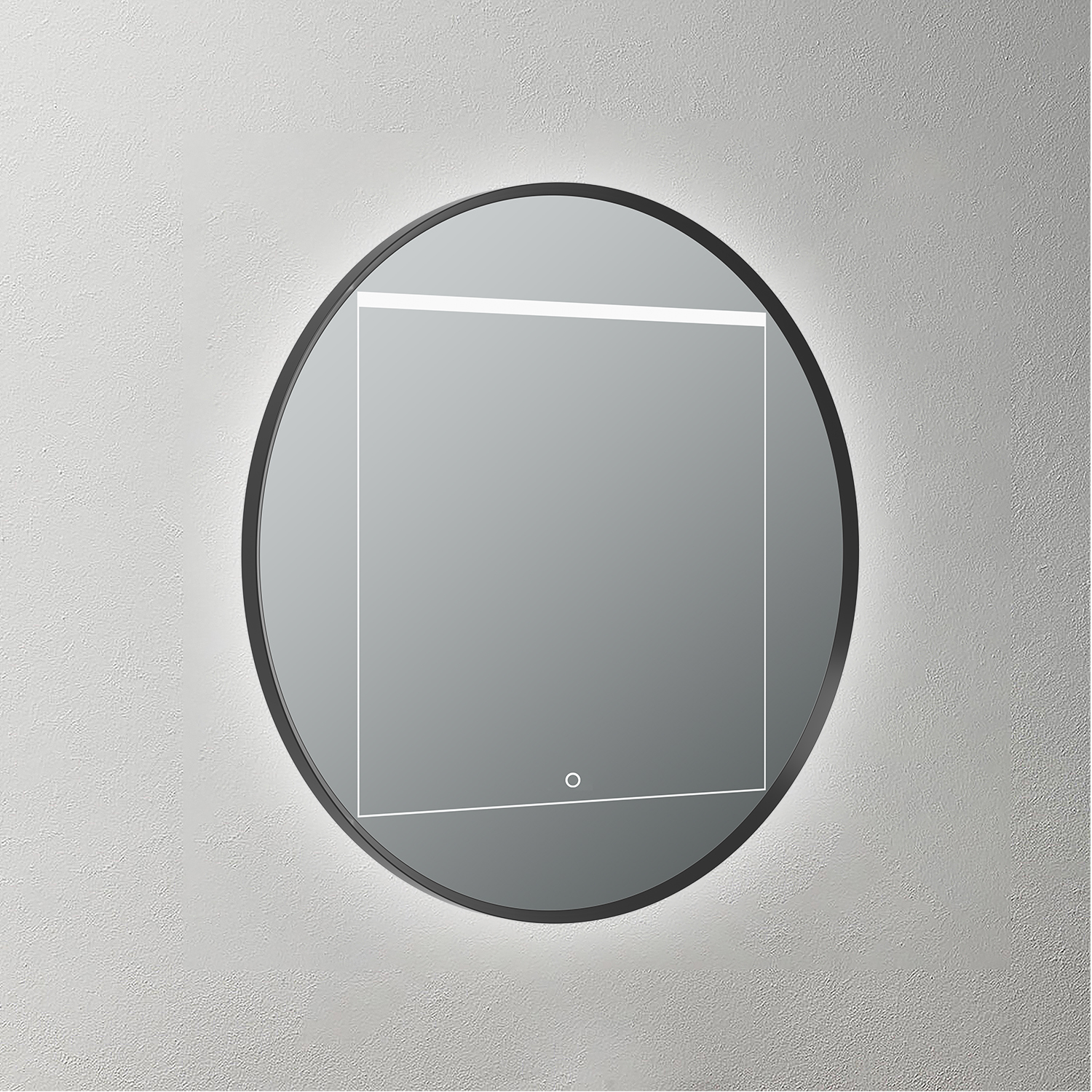 Mosmile Beveled Frame Round Bathroom Illuminated Mirror SPHERE-R062