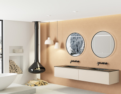 Mosmile Beveled Frame Round Bathroom Illuminated Mirror SPHERE-R062