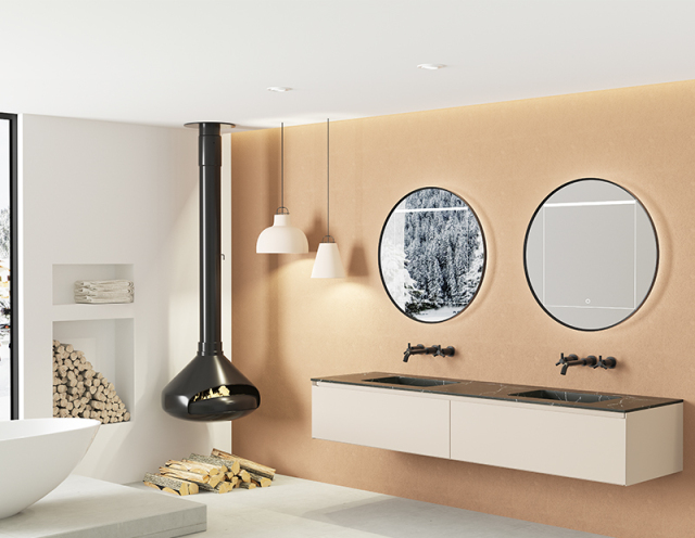 Mosmile Beveled Frame Round Bathroom Illuminated Mirror SPHERE-R062
