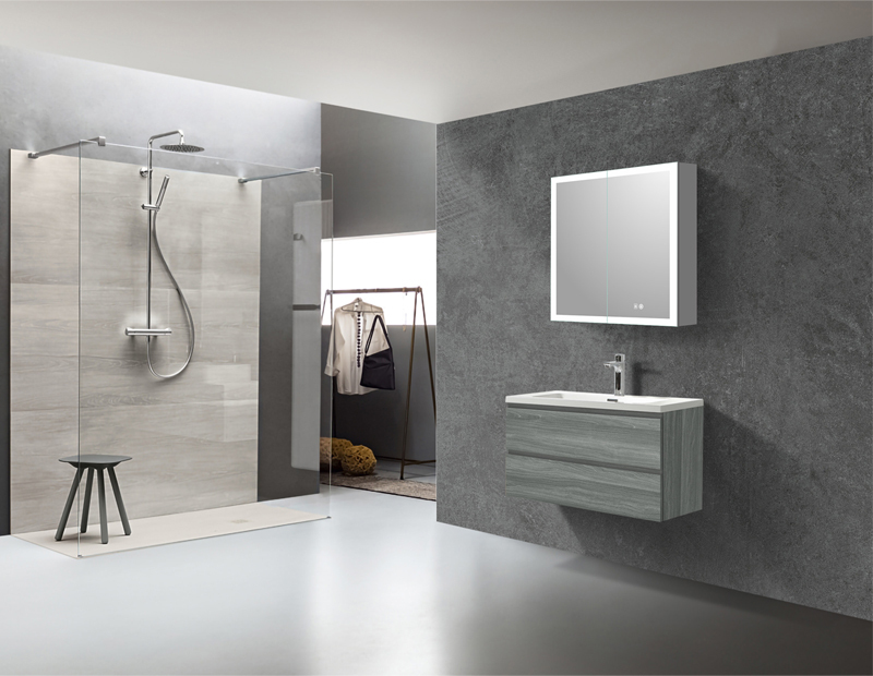Mosmile Anti-fog 2 Doors Bathroom LED Lighted Mirror Cabinet C201Y1002