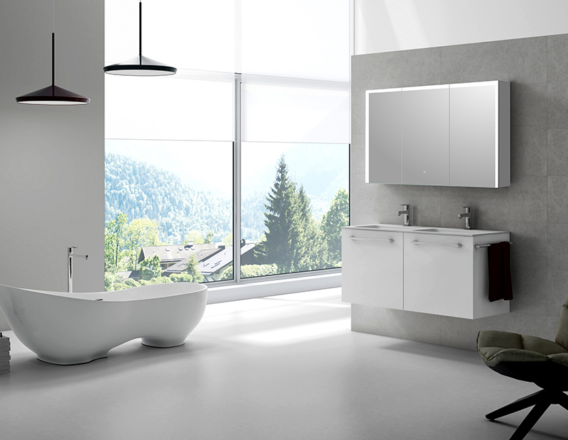 Mosmile 3 Doors Bathroom LED Lighted Mirror Cabinet C301Y3011