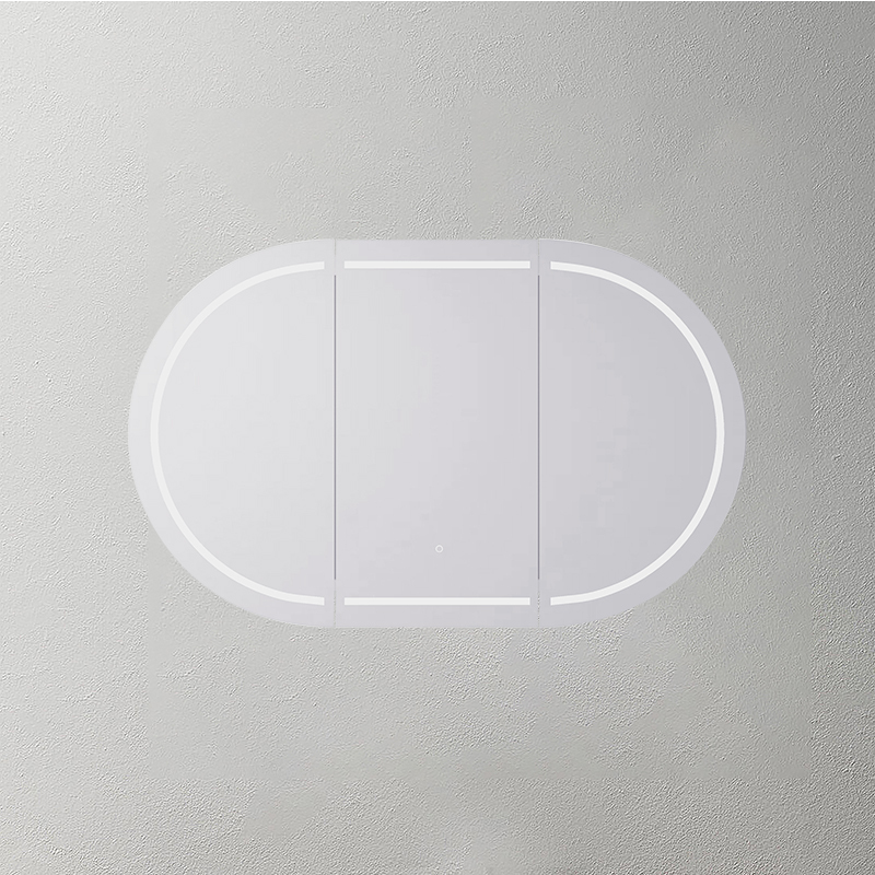 Mosmile 3 doors Wooden Bathroom Pill LED Mirror Cabinet C304W1003