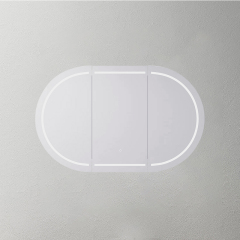 Mosmile 3 doors Wooden Bathroom Pill LED Mirror Cabinet C304W1003