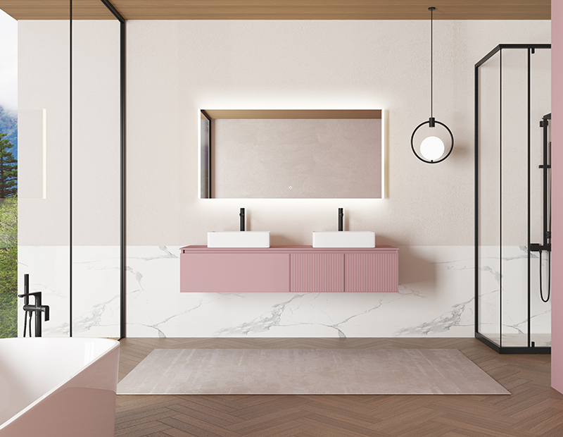 Mosmile Wall Acrylic Frame Touch LED Bathroom Mirror KELLY-S007