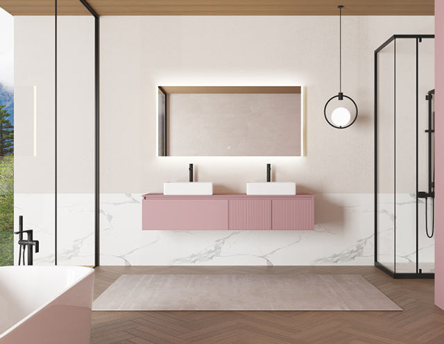 Mosmile Wall Acrylic Frame Touch LED Bathroom Mirror KELLY-S007
