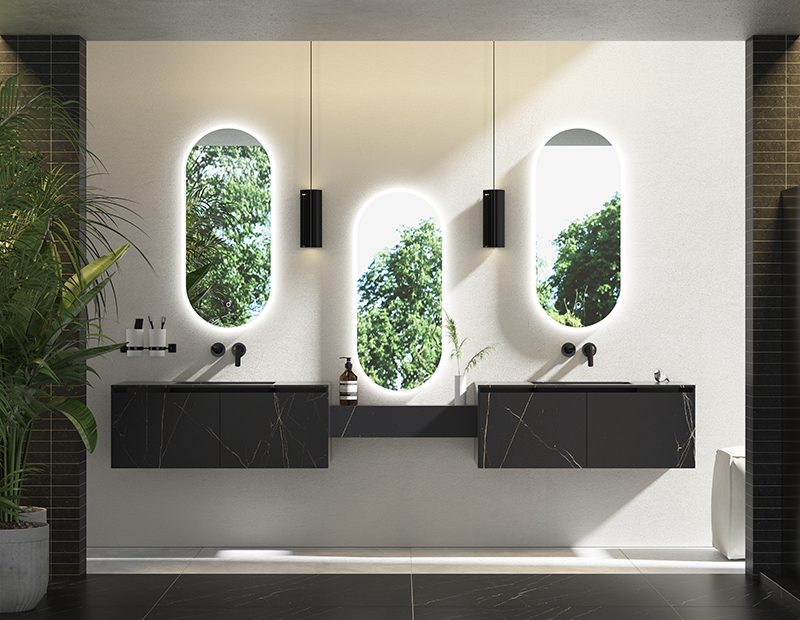 Mosmile Acrylic Framed Illuminated Pill Smart Bathroom LED Mirror RACEE-5072
