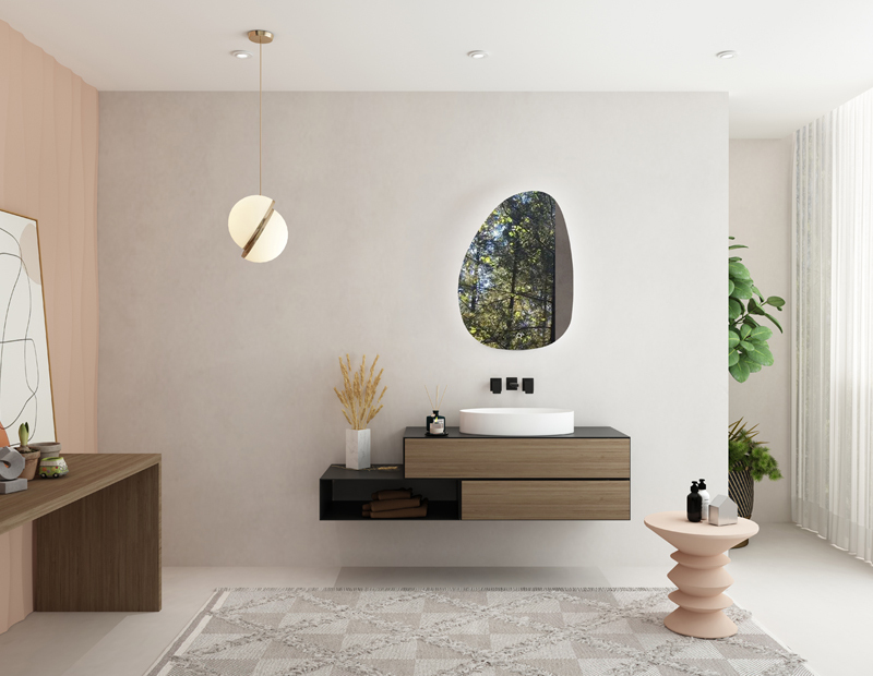 Mosmile Frameless Backlit Irregular Bathroom Mirror HEXAGON-N086