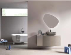 Mosmile Frameless Backlit Irregular Bathroom Illuminated Mirror HEXAGON-N088