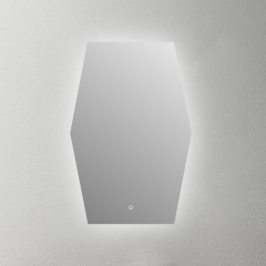 Mosmile Frameless Illuminated Backlit Irregular Bathroom Mirror HEXAGON-N091