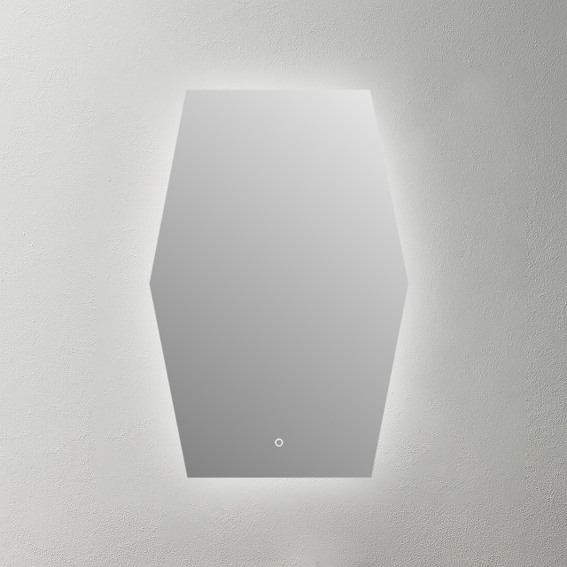 Mosmile Frameless Illuminated Backlit Irregular Bathroom Mirror HEXAGON-N091