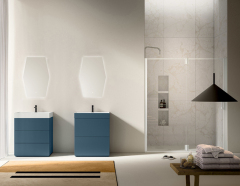 Mosmile Frameless Illuminated Backlit Irregular Bathroom Mirror HEXAGON-N091