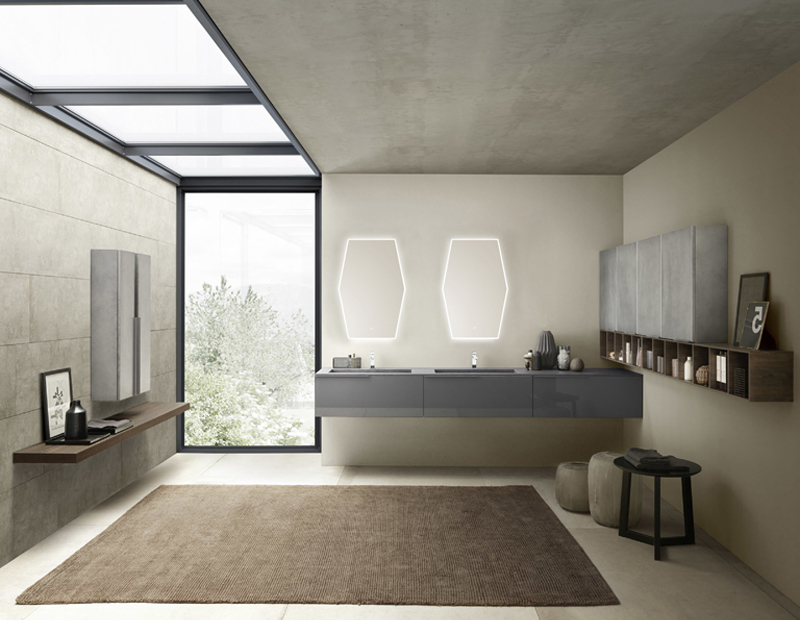 Mosmile Frameless Illuminated Frosted Irregular Bathroom Mirror HEXAGON-N092