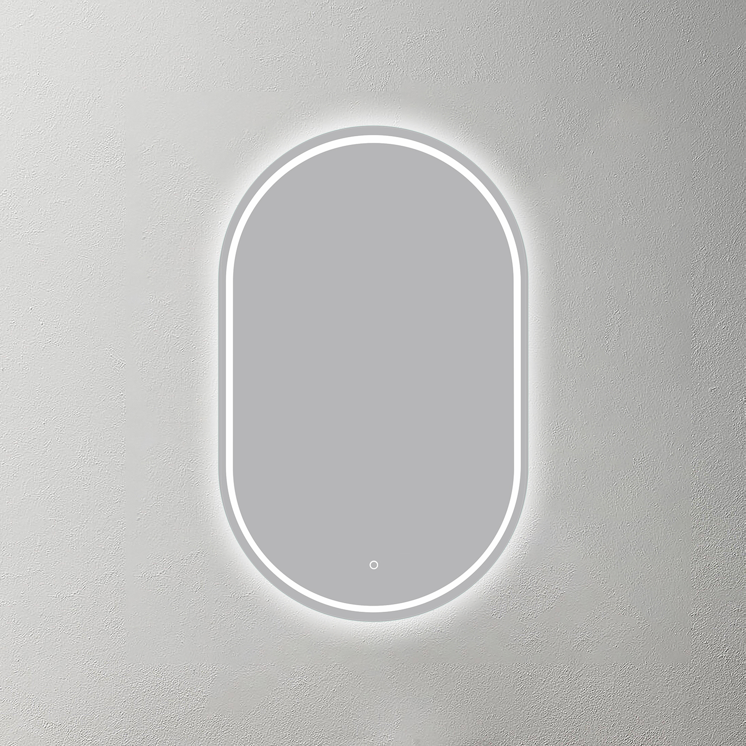 Mosmile Frameless Frosted Illuminated Pill Bathroom Mirror GATSBY-N005
