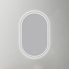 Mosmile Frameless Frosted Illuminated Pill Bathroom Mirror GATSBY-N005