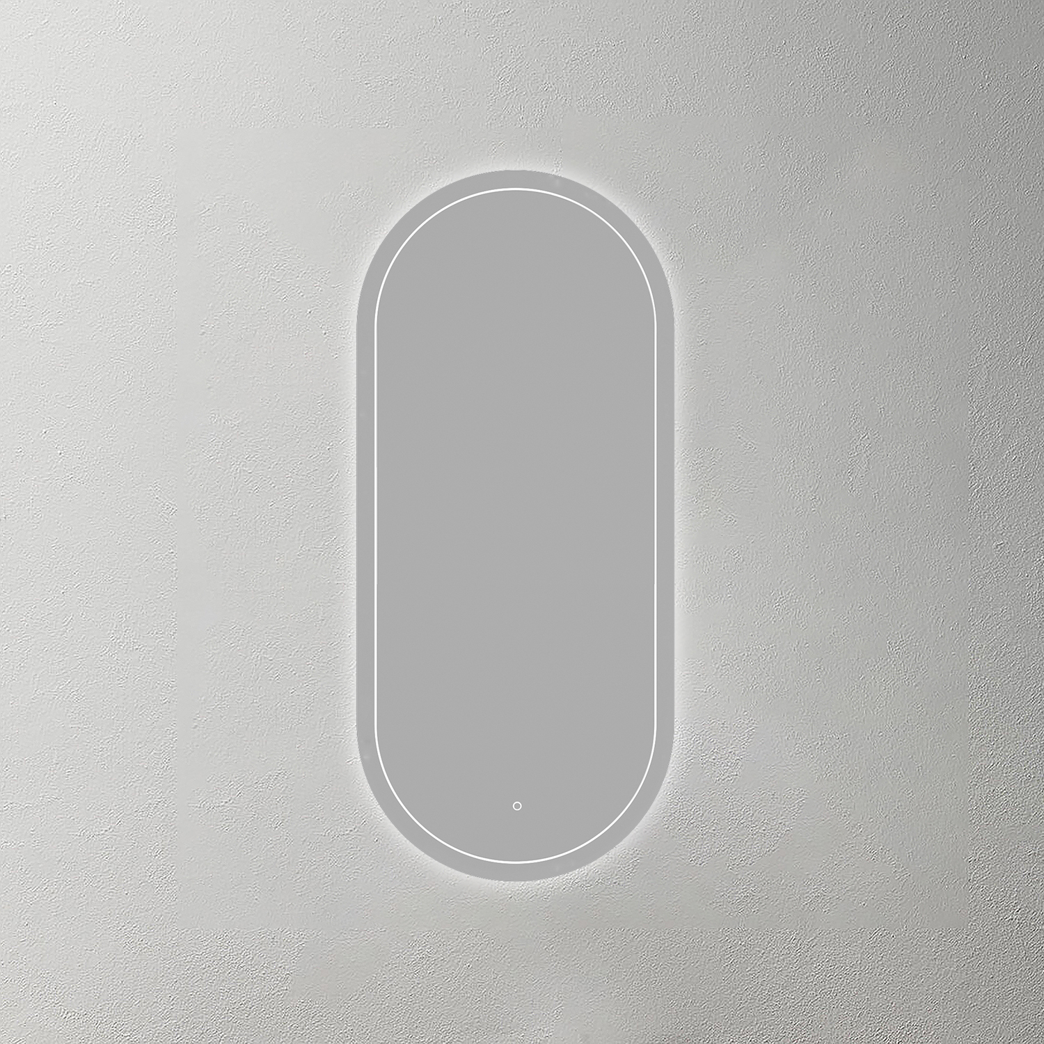 Mosmile Frameless LED Illuminated Pill Bathroom Mirror GATSBY-N010