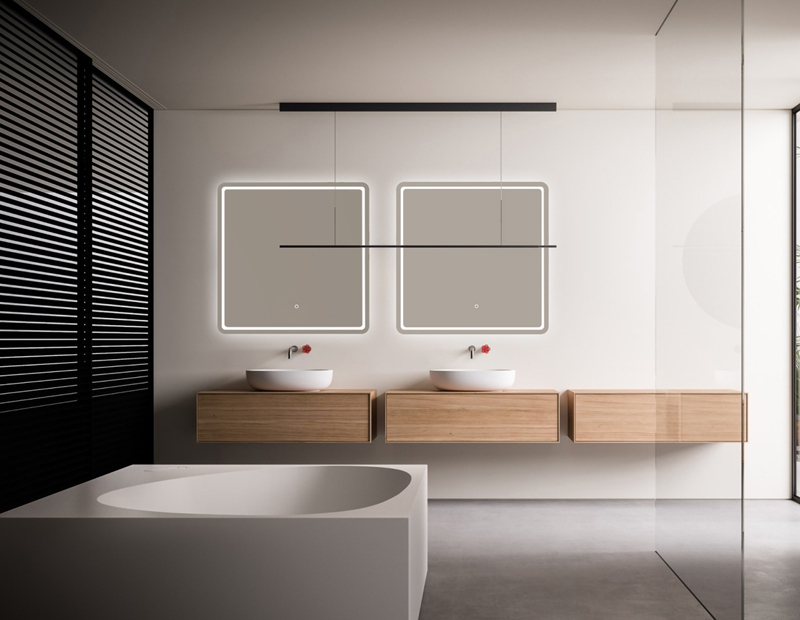 Mosmile Frameless Round-corner Bathroom Illuminated Mirror ISABELL-S016