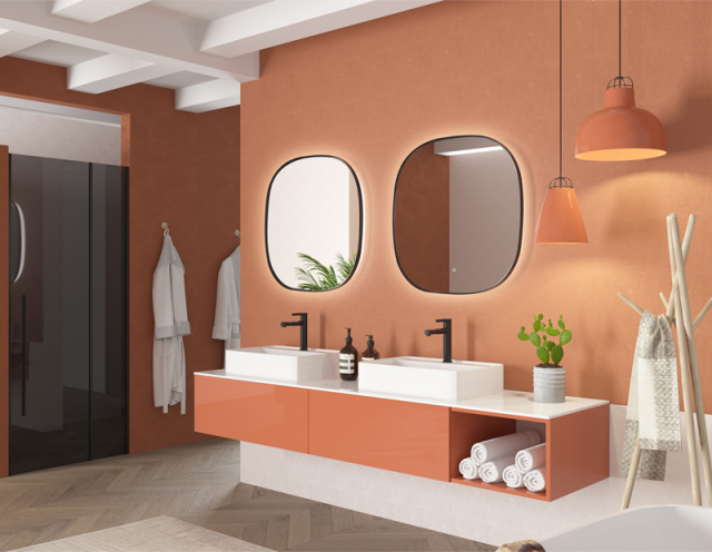 Mosmile Bevel Framed Illuminated Bathroom LED Mirror BACKLIT-S037