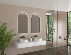 Mosmile Beveled Frame Arch Bathroom Illuminated Mirror HEXAGON-S032