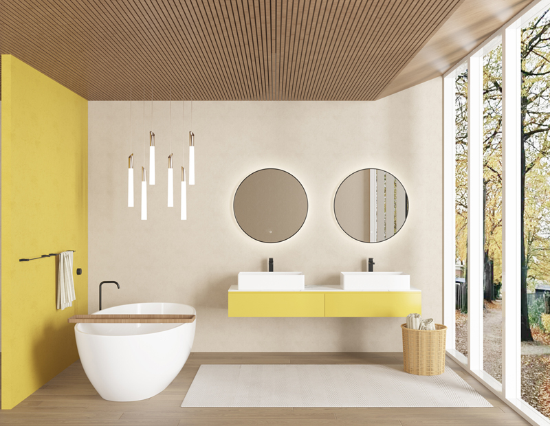 Mosmile 15MM Covered Frame Round Bathroom Illuminated Mirror LUCY-R091