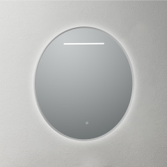 Mosmile Beveled Frame Round Illuminated Bathroom Mirror LUCY-R092