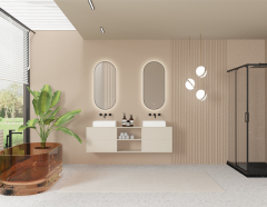 Mosmile Pill 10MM Corvered Framed Bathroom Illuminated Mirror RACEE-5105
