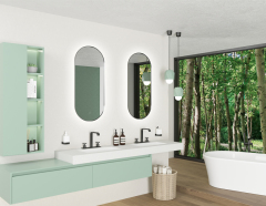 Mosmile Pill Beveled Framed Bathroom Illuminated Mirror RACEE-5113