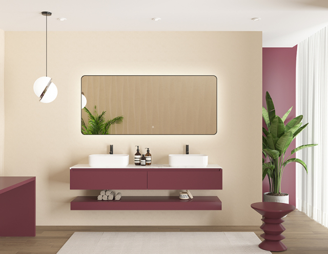 Mosmile Round-corner Frame Backlit LED Bathroom Mirror BACKLIT-S017