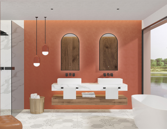 Mosmile 15mm Frame Arch Bathroom Illuminated Mirror HEXAGON-S095
