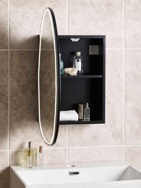 Mosmile Wooden Irregular Bathroom LED Mirror Cabinet C106W1001