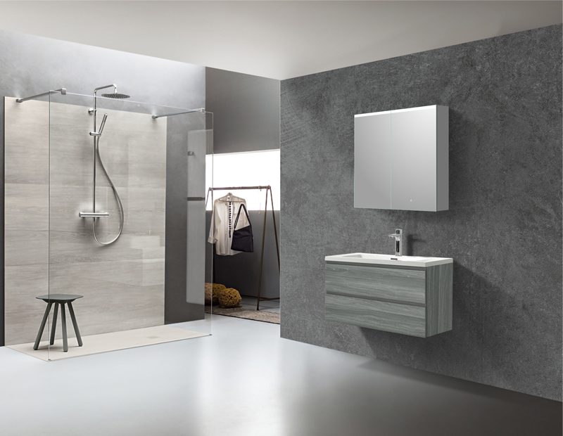 Mosmile Anti-fog 2 Doors Bathroom Illuminated Mirror Cabinet C201Y3009