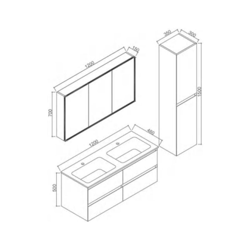 Mosmile Modern Luxurious Hotel Bathroom Cabinet ENO