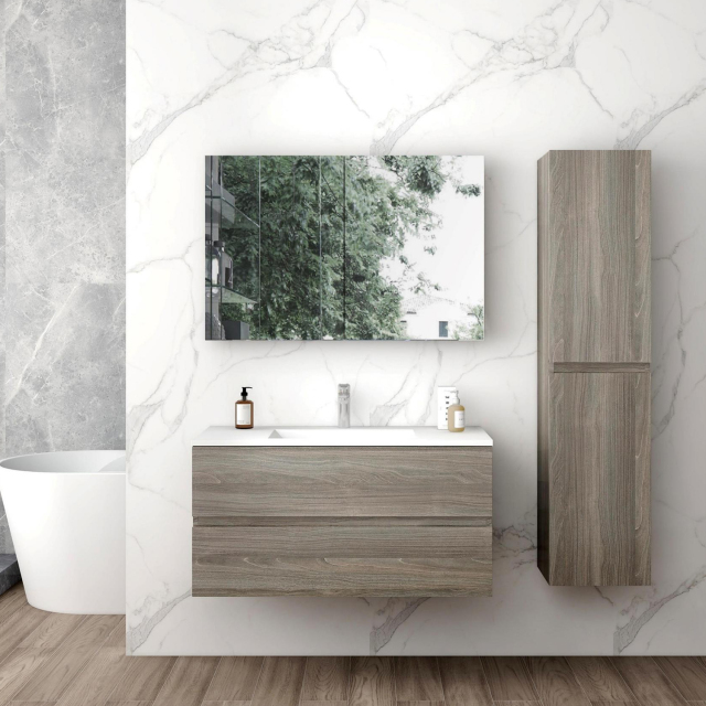 Mosmile 1000mm Wall Mount Hotel Bathroom Cabinet OLINA