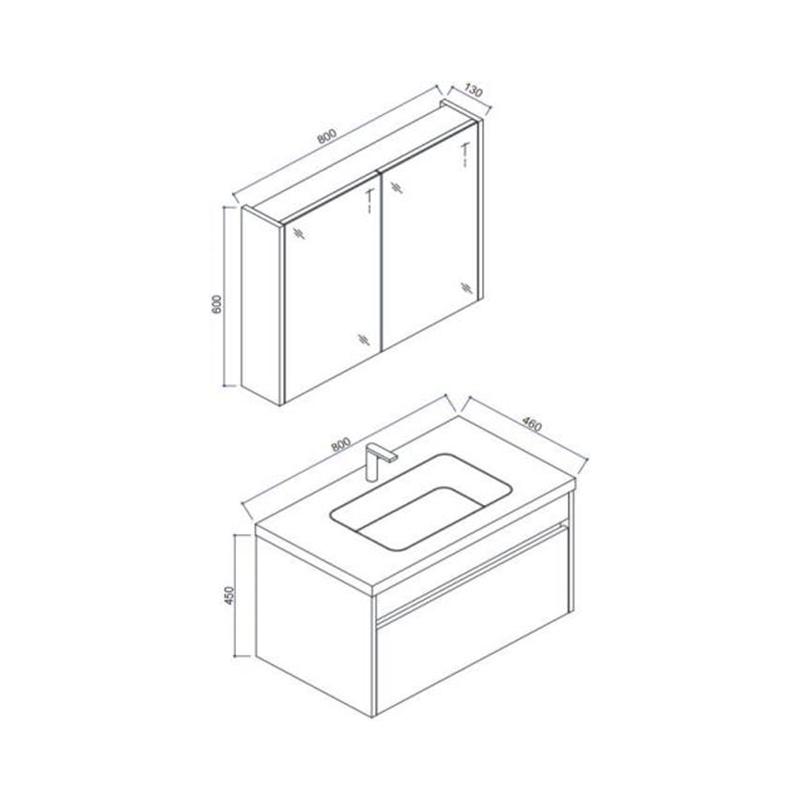 Mosmile 800mm 32 inch Hotel Bathroom Cabinet SPERA