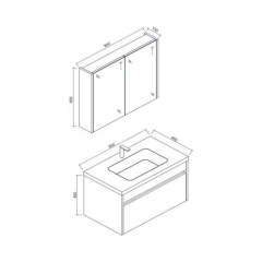 Mosmile 800mm 32 inch Hotel Bathroom Cabinet SPERA
