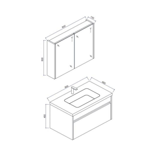 Mosmile 800mm 32 inch Hotel Bathroom Cabinet SPERA